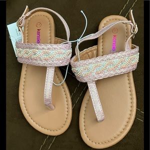 Brand New Kensie girl coral shine colored sandals size 11